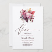 Vino Before Vows フラワーワインブライダルシャワー 招待状 (正面)