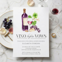 Vino Before Vows ブライダルシャワー ウォーターカラーワイン