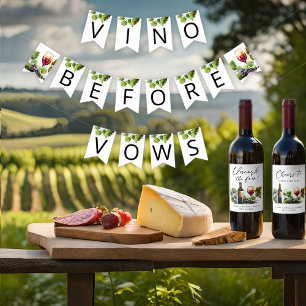 Vino Before Vows ブライダルシャワー バンティングフラッグ