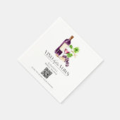 Vino Before Vows ブライダルシャワー QRコード フォト共有 スタンダードカクテルナプキン (角)