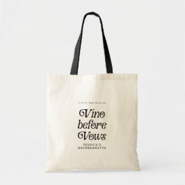 Vino Before Vows | レトロな雰囲気のミニマルなバチェラー・パーティー トートバッグ