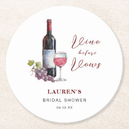 Vino before Vows ワイン テーマ ブライダルシャワー ラウンドペーパーコースター
