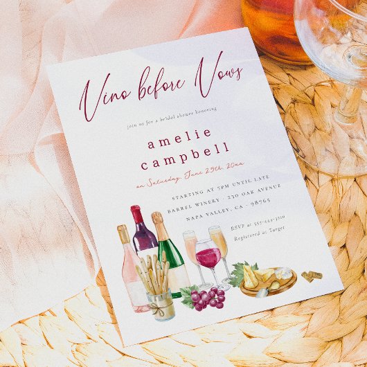 Vino Before Vows ワイン ブライダルシャワー 招待状