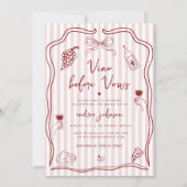 Vino Before Vows 手描きバチェラーウィークエンド 招待状 (正面)