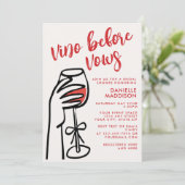 Vino Before Vows 赤ワイン ブライダルシャワー 招待状 (スタンド正面)