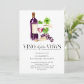 Vino Before Vows Bachelorette Party Wine  招待状 (スタンド正面)