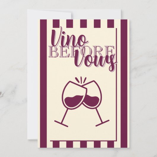 Vino Before Vows Bachelorette Party Wine Theme 招待状 (裏面)