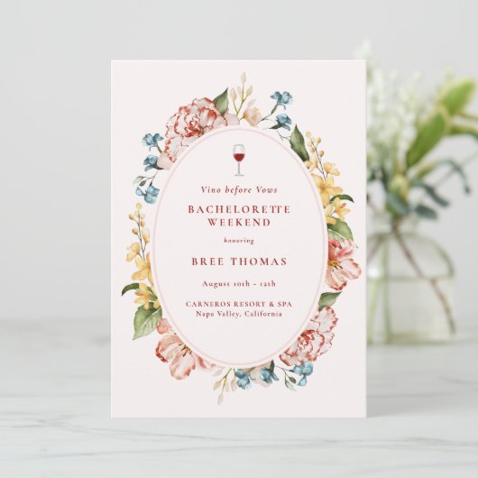 Vino Before Vows Bachelorette Weekend 招待状 (スタンド正面)