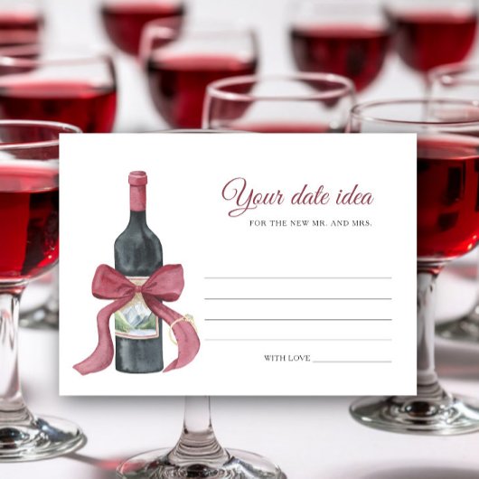 Vino before Vows Bridal shower Date night ideas エンクロージャーカード