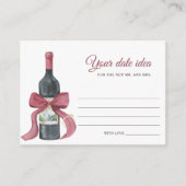 Vino before Vows Bridal shower Date night ideas エンクロージャーカード (正面)