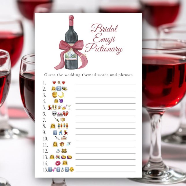 Vino before Vows Bridal shower emoji Pictionary (クリエイターアップロード済み)