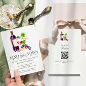 Vino Before Vows Bridal Shower QR Code Registry 招待状
