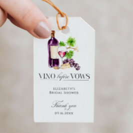 Vino Before Vows Bridal Shower Wine Thank you ギフトタグ