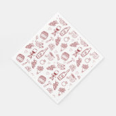 Vino Before Vows Burgundy Bridal Shower スタンダードランチョンナプキン (角)