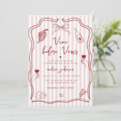 Vino Before Vows Hand Drawn Bachelorette Weekend 招待状 (スタンド正面)