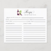 Vino Before Vows Recipe Card Bridal Shower Insert (正面)