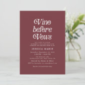 Vino Before Vows | Retro Wine Bridal Shower 招待状 (スタンド正面)