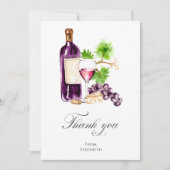Vino Before Vows Thank You Card Bridal Shower QR サンキューカード (正面)