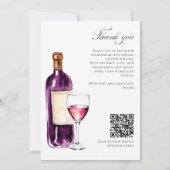 Vino Before Vows Thank You Card Bridal Shower QR サンキューカード (裏面)