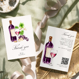 Vino Before Vows Thank You Card Bridal Shower QR サンキューカード