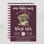Vino Before Vows, Trellis, Grapevineブライダルシャワー 招待状 (正面/裏面)