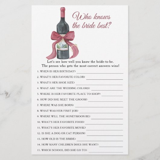 Vino before Vows Who knows the bride best (正面)