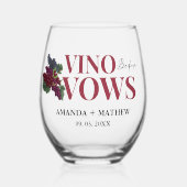 Vino before vows WIneテイスティングブライダルシャワー ステムなしワイングラス (正面)