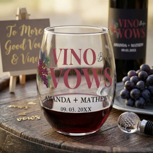 Vino before vows WIneテイスティングブライダルシャワー ステムなしワイングラス