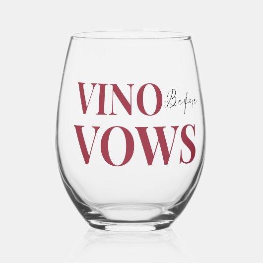 Vino before vows WIneテイスティングブライダル ステムなしワイングラス (正面)