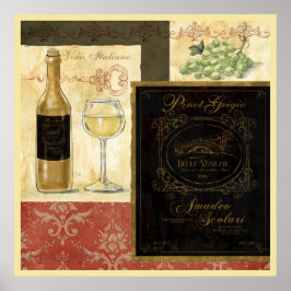 Vino Italiano Illustrated Wine art poster ポスター