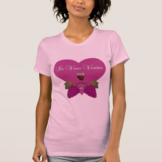 Vino Veritas Tシャツで – PINK / RASPBERRY Tシャツ (正面)