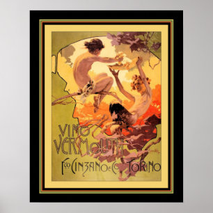 "Vino Vermouth"アールヌーボーポスター1901 ポスター