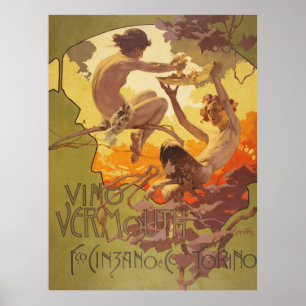 Vino Vermouth - Italian Vintage Ad ポスター