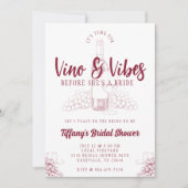 Vino & Vibes ブライダルシャワー 招待状 (正面)