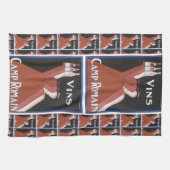 "Vins"のヴィンテージワインポスター広告"のキャンプロマン" キッチンタオル (横)