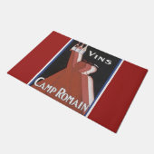 "Vins"のヴィンテージワインポスター広告"のキャンプロマン" ドアマット (アングル)
