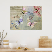 Vintag mit Schmetterlingen ポスター (キッチン)