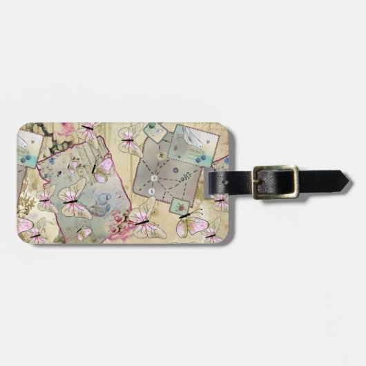 Vintag mit Schmetterlingen Case-Mate iPhone Hülle ラゲッジタグ (正面横)