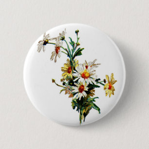 *VintageのDaisy*の花の芸術 缶バッジ