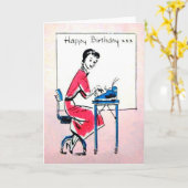 Vintageイメージ誕生日カード カード (黄色い花)