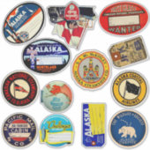 Vintageインスピレーションを受けたアラスカのカナダの荷物タグ シール (正面)