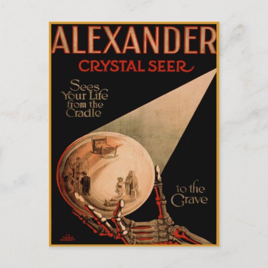 Vintageポスターで挨拶クールを送る ポストカード (正面)