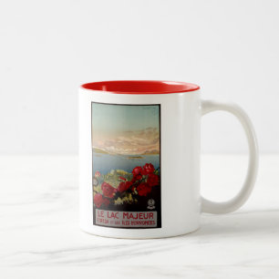 vintageロマンチックな湖のMaggioreのイタリアンな旅行 ツートーンマグカップ