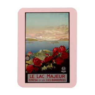 vintageロマンチックな湖のMaggioreのイタリアンな旅行 マグネット