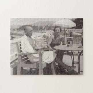 Vintage旅行古いセピア写真カンヌ·フランス1930s ジグソーパズル