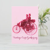 ViNTAGE車の収集、シルバーレッド明るい赤紫色ピンク 招待状 (スタンド正面)