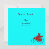 ViNTAGE車を集める，赤い青いターカーゼ 招待状 (裏面)