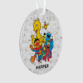 Vintage 123 Sesame Street | Name & Photo オーナメント (正面)