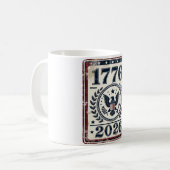 Vintage 1776 2026 Patriotic Eagle コーヒーマグカップ (正面左)
