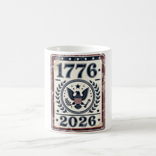 Vintage 1776 2026 Patriotic Eagle コーヒーマグカップ (中央)